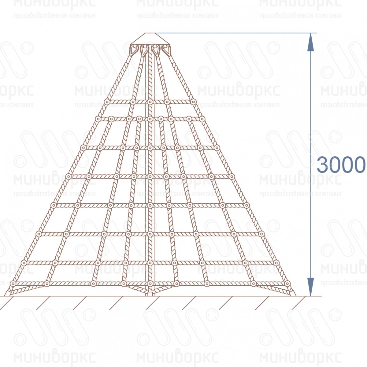 Канатные конструкции Пирамиды – P-0156-61-Ral7016 | картинка 4